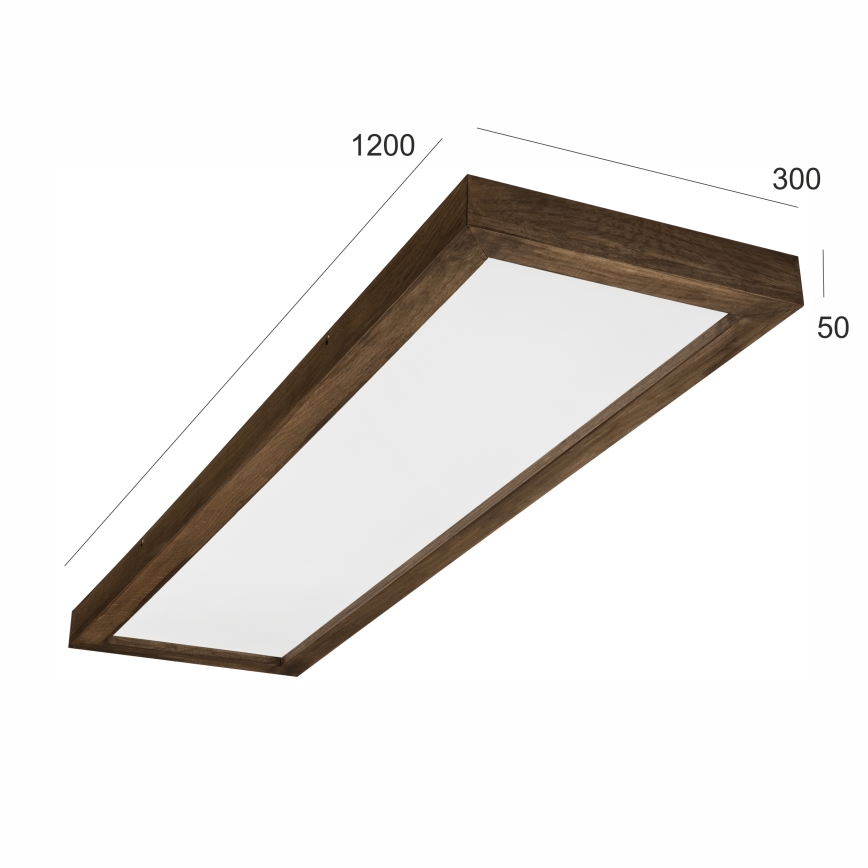 Brilagi - LED loftlampe til badeværelset WOODY FRAME LED/50W/230V 120x30 cm IP44 eg/valnød