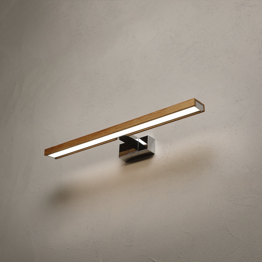 Brilagi - LED-spejlbelysning 3-i-1 WOODY MIRROR LED/12W/230V 60 cm IP44 blank krom/eg