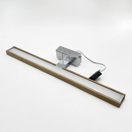 Brilagi - LED-spejlbelysning 3-i-1 WOODY MIRROR LED/12W/230V 60 cm IP44 blank krom/eg