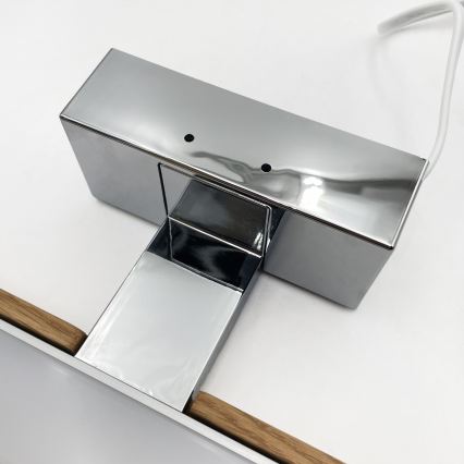 Brilagi - LED-spejlbelysning 3-i-1 WOODY MIRROR LED/12W/230V 60 cm IP44 blank krom/eg