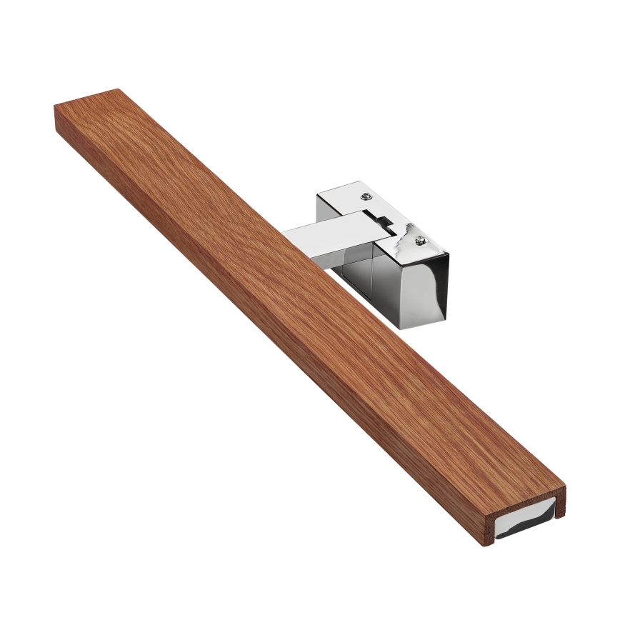 Brilagi - LED spejlbelysning til badeværelse 3-i-1 WOODY MIRROR LED/12W/230V 60 cm IP44 blank krom/eg kirsebær