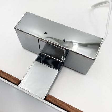 Brilagi - LED spejlbelysning til badeværelse 3-i-1 WOODY MIRROR LED/12W/230V 60 cm IP44 blank krom/eg kirsebær
