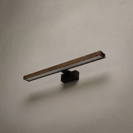Brilagi - LED badeværelsesbelysning til spejl 3-i-1 WOODY MIRROR LED/12W/230V IP44 sort/eg valnød