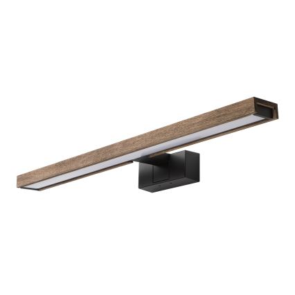 Brilagi - LED badeværelsesbelysning til spejl 3-i-1 WOODY MIRROR LED/12W/230V IP44 sort/eg valnød
