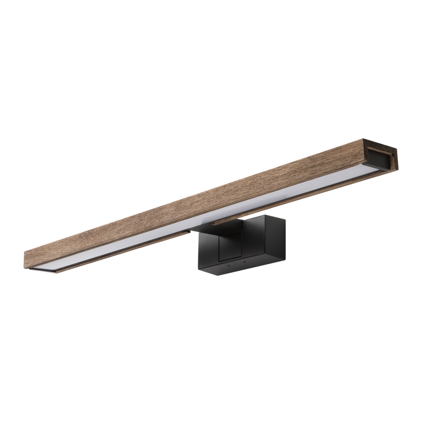 Brilagi - LED badeværelsesbelysning til spejl 3-i-1 WOODY MIRROR LED/12W/230V IP44 sort/eg valnød