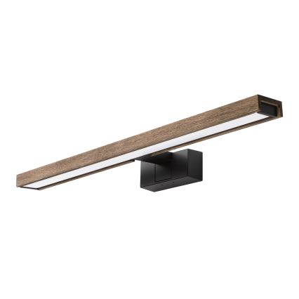 Brilagi - LED badeværelsesbelysning til spejl 3-i-1 WOODY MIRROR LED/12W/230V IP44 sort/eg valnød