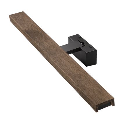 Brilagi - LED badeværelsesbelysning til spejl 3-i-1 WOODY MIRROR LED/12W/230V IP44 sort/eg valnød