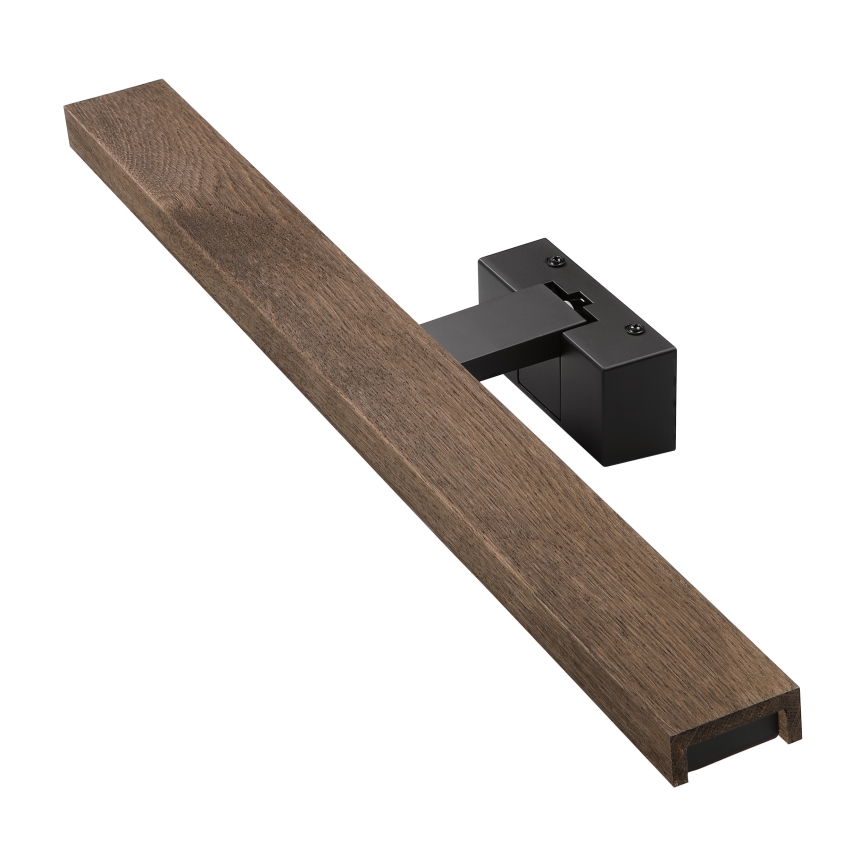 Brilagi - LED badeværelsesbelysning til spejl 3-i-1 WOODY MIRROR LED/12W/230V IP44 sort/eg valnød