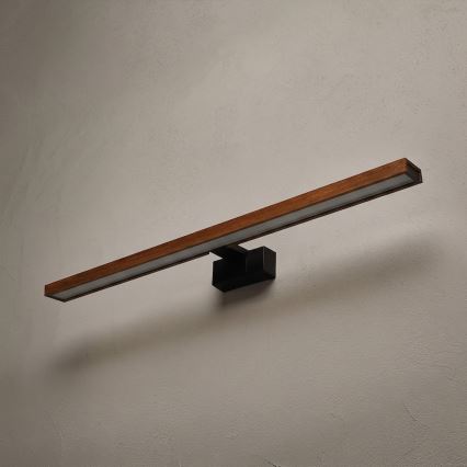Brilagi - LED-spejlbelysning til badeværelset WOODY MIRROR 3-i-1 LED/15W/230V 80 cm IP44 sort/eg-kirsebær