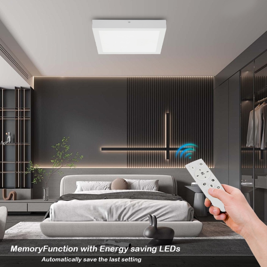 Brilagi - LED loftlampe til badeværelse dæmpbar FRAME SMART LED/24W/230V 30x30 cm 3000-6000K IP44 hvid + fjernbetjening