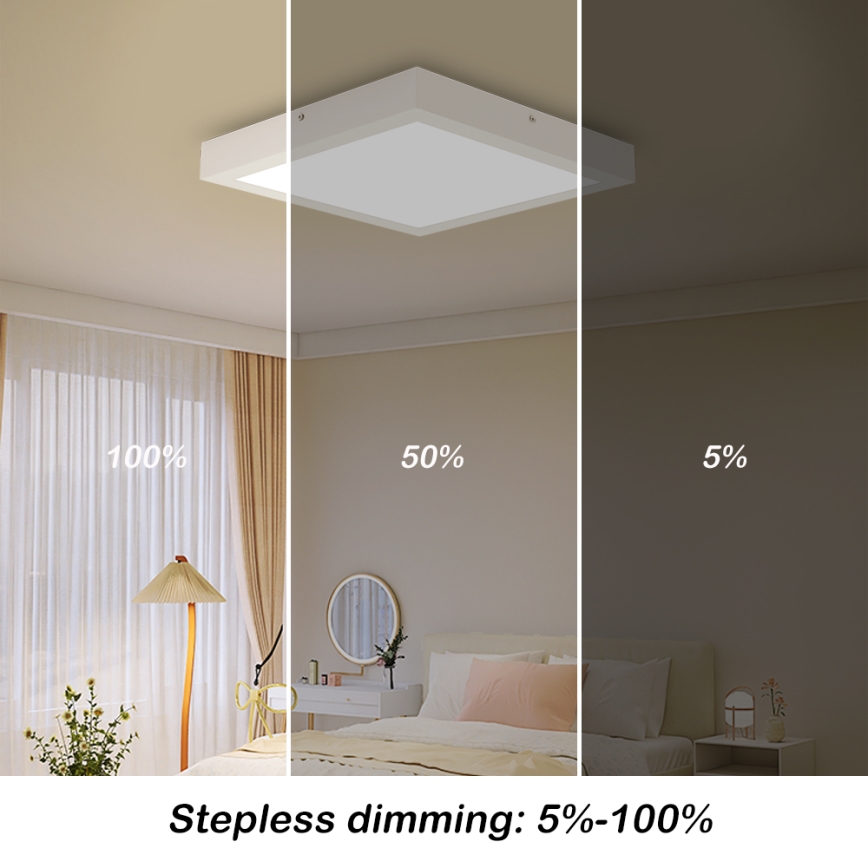 Brilagi - LED loftlampe til badeværelse dæmpbar FRAME SMART LED/24W/230V 30x30 cm 3000-6000K IP44 hvid + fjernbetjening