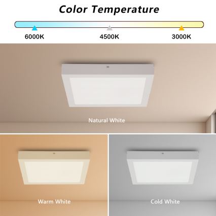 Brilagi - LED loftlampe til badeværelse dæmpbar FRAME SMART LED/24W/230V 30x30 cm 3000-6000K IP44 hvid + fjernbetjening