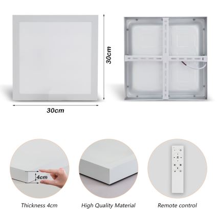 Brilagi - LED loftlampe til badeværelse dæmpbar FRAME SMART LED/24W/230V 30x30 cm 3000-6000K IP44 hvid + fjernbetjening