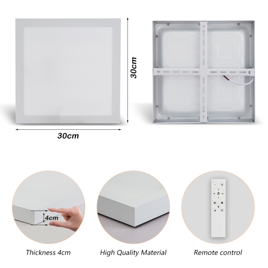 Brilagi - LED loftlampe til badeværelse dæmpbar FRAME SMART LED/24W/230V 30x30 cm 3000-6000K IP44 hvid + fjernbetjening