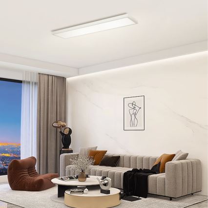 Brilagi - LED loftlampe til badeværelse dæmpbar FRAME SMART LED/50W/230V 120x30 cm 3000-6000K IP44 sølvfarvet + fjernbetjening