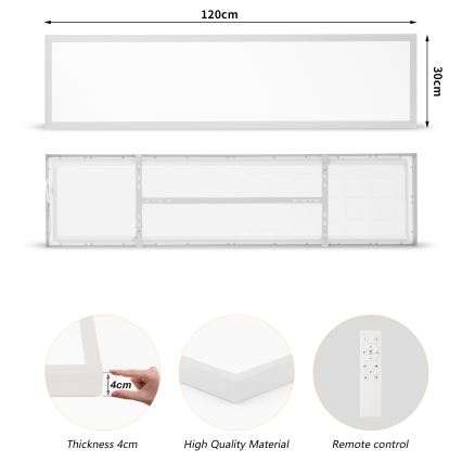 Brilagi - LED loftlampe til badeværelse dæmpbar FRAME SMART LED/50W/230V 120x30 cm 3000-6000K IP44 sølvfarvet + fjernbetjening