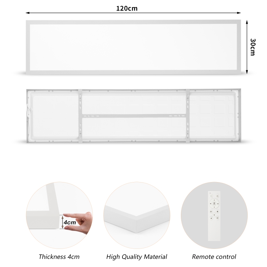 Brilagi - LED loftlampe til badeværelse dæmpbar FRAME SMART LED/50W/230V 120x30 cm 3000-6000K IP44 sølvfarvet + fjernbetjening