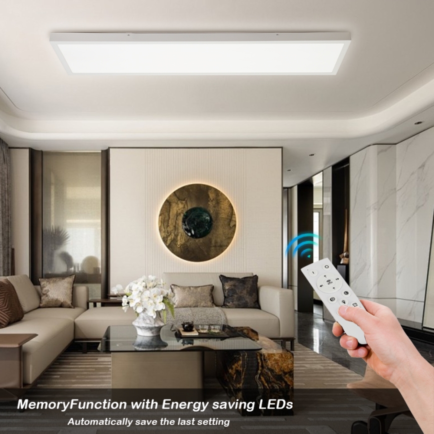 Brilagi - LED loftlampe til badeværelse dæmpbar FRAME SMART LED/50W/230V 30x120 cm 3000-6000K IP44 hvid + fjernbetjening
