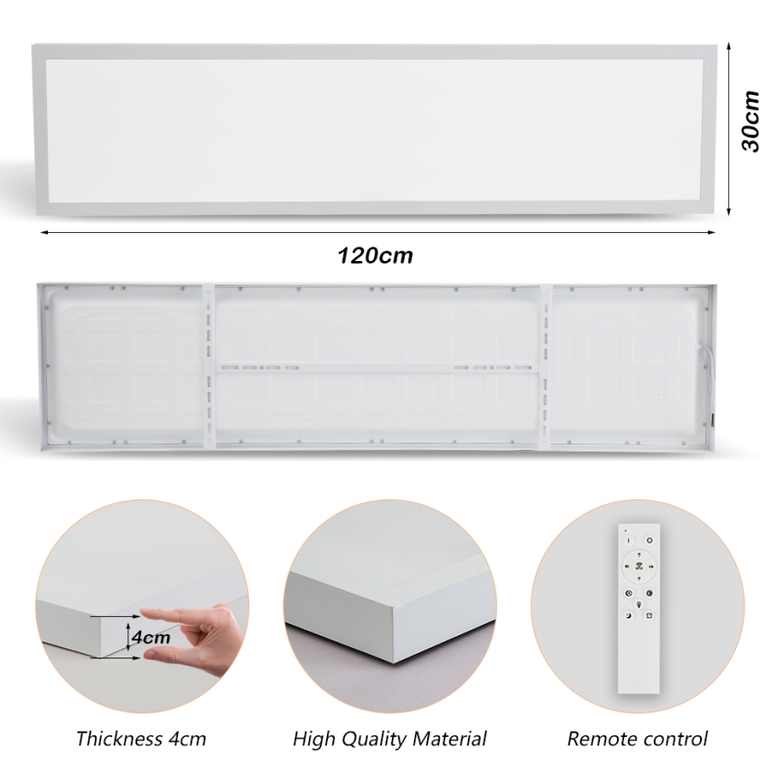 Brilagi - LED loftlampe til badeværelse dæmpbar FRAME SMART LED/50W/230V 30x120 cm 3000-6000K IP44 hvid + fjernbetjening