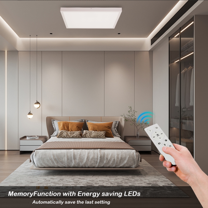 Brilagi - LED loftlampe til badeværelse dæmpbar FRAME SMART LED/50W/230V 60x60 cm 3000-6000K IP44 hvid + fjernbetjening