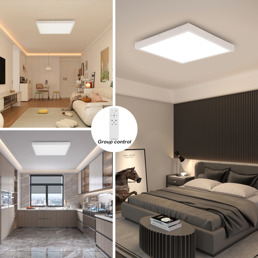 Brilagi - LED loftlampe til badeværelse dæmpbar FRAME SMART LED/50W/230V 60x60 cm 3000-6000K IP44 hvid + fjernbetjening
