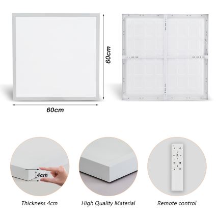 Brilagi - LED loftlampe til badeværelse dæmpbar FRAME SMART LED/50W/230V 60x60 cm 3000-6000K IP44 hvid + fjernbetjening