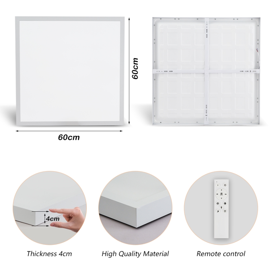 Brilagi - LED loftlampe til badeværelse dæmpbar FRAME SMART LED/50W/230V 60x60 cm 3000-6000K IP44 hvid + fjernbetjening