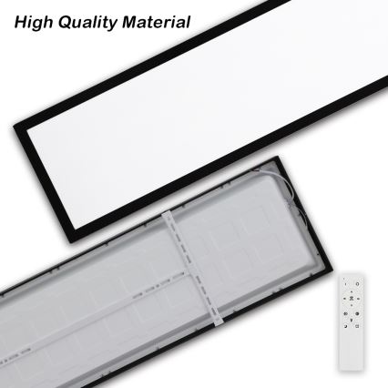 Brilagi - LED loftlampe til badeværelse dæmpbar FRAME SMART LED/50W/230V 30x120 cm 3000-6000K IP44 sort + fjernbetjening