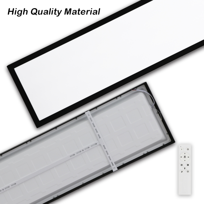 Brilagi - LED loftlampe til badeværelse dæmpbar FRAME SMART LED/50W/230V 30x120 cm 3000-6000K IP44 sort + fjernbetjening