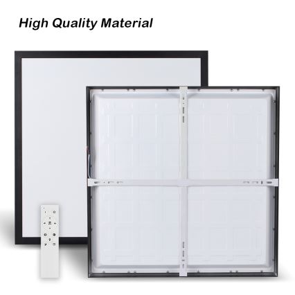 Brilagi - LED loftlampe til badeværelse dæmpbar FRAME SMART LED/50W/230V 60x60 cm 3000-6000K IP44 sort + fjernbetjening