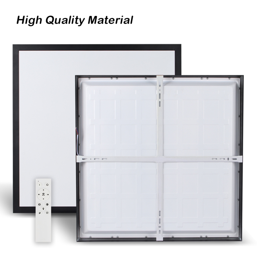Brilagi - LED loftlampe til badeværelse dæmpbar FRAME SMART LED/50W/230V 60x60 cm 3000-6000K IP44 sort + fjernbetjening