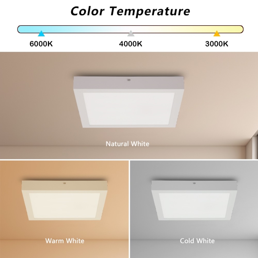 Brilagi - LED loftlampe til badeværelse FRAME LED/24W/230V 30x30 cm 3000/4000/6000K IP44 hvid