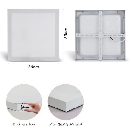 Brilagi - LED loftlampe til badeværelse FRAME LED/24W/230V 30x30 cm 3000/4000/6000K IP44 hvid