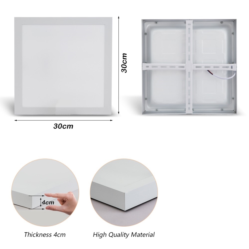 Brilagi - LED loftlampe til badeværelse FRAME LED/24W/230V 30x30 cm 3000/4000/6000K IP44 hvid