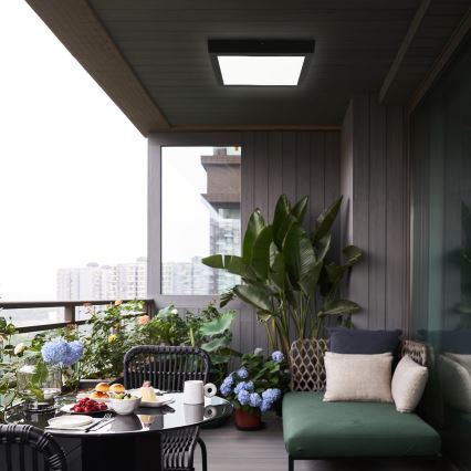 Brilagi - LED loftlampe til badeværelse FRAME LED/24W/230V 30x30 cm 3000/4000/6000K IP44 sort