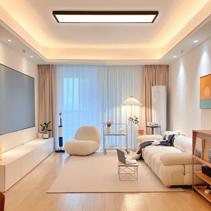 Brilagi - LED loftlampe til badeværelse FRAME LED/50W/230V 30x120 cm 3000/4000/6000K IP44 sort