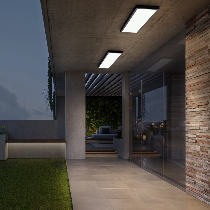 Brilagi - LED loftlampe til badeværelse FRAME LED/50W/230V 30x120 cm 3000/4000/6000K IP44 sort