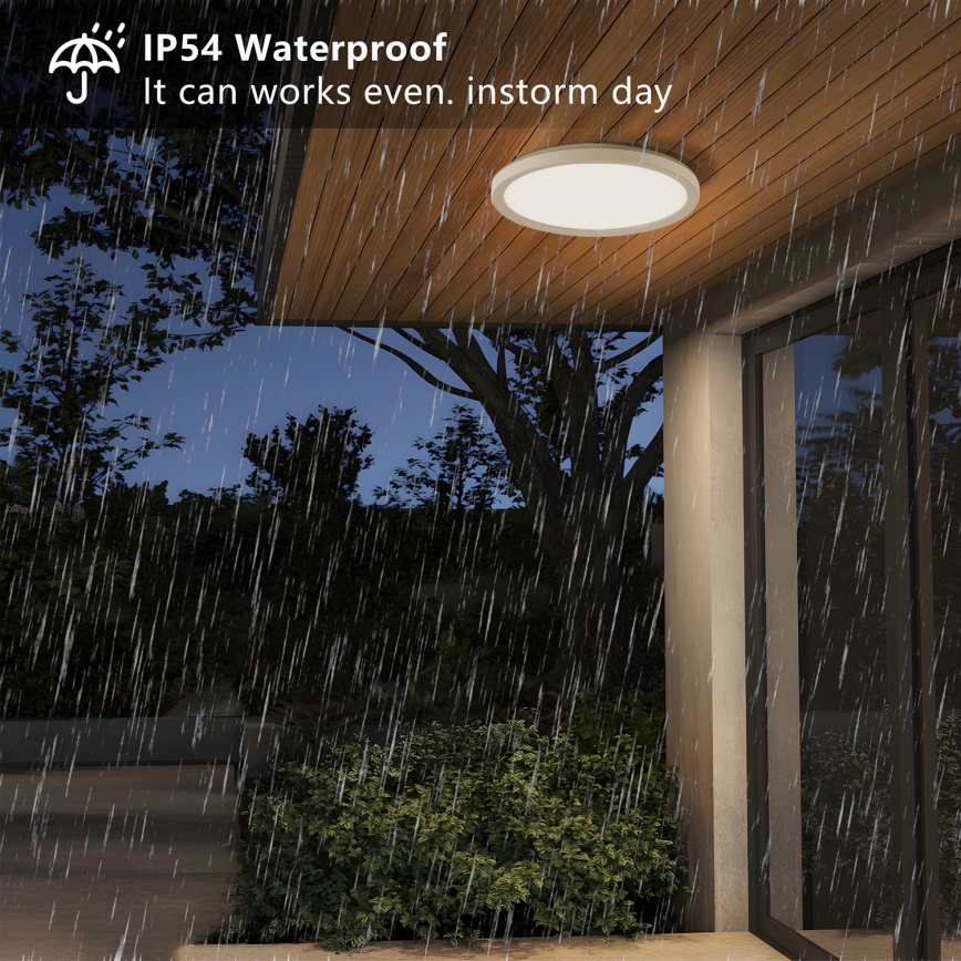 Brilagi - LED loftlampe til badeværelse ULTRA SLIM LED/12W/230V diameter 22,5 cm hvid IP54