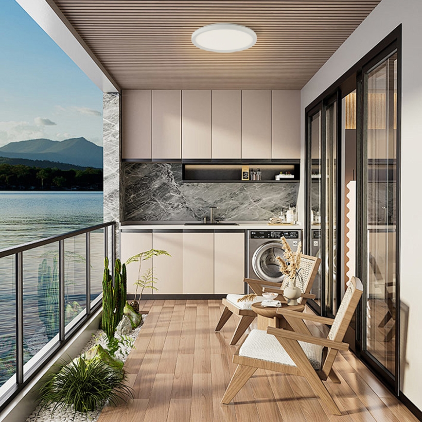 Brilagi - LED loftlampe til badeværelse ULTRA SLIM LED/12W/230V diameter 22,5 cm hvid IP54