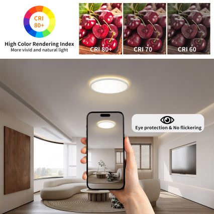 Brilagi - LED loftlampe til badeværelse ULTRA SLIM LED/12W/230V diameter 22,5 cm hvid IP54