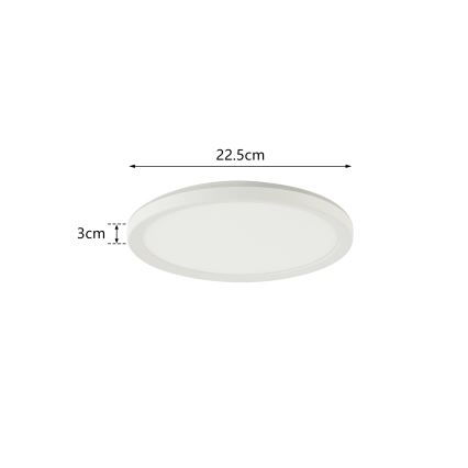 Brilagi - LED loftlampe til badeværelse ULTRA SLIM LED/12W/230V diameter 22,5 cm hvid IP54