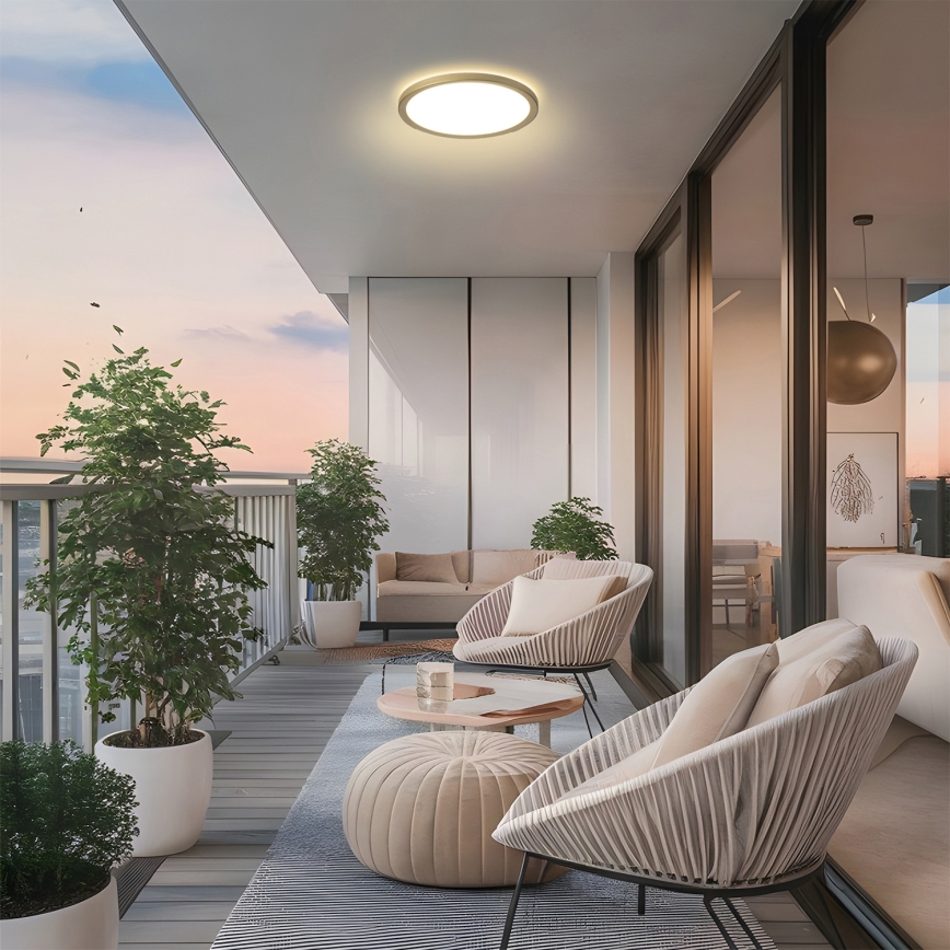 Brilagi - LED badeværelsesloftlampe ULTRA SLIM LED/12W/230V Ø 22,5 cm guld IP54