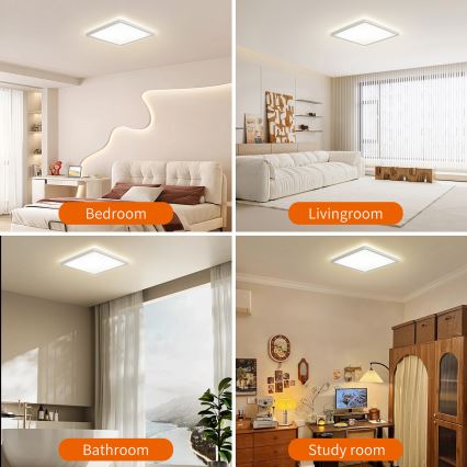 Brilagi - LED loftlampe til badeværelse ULTRA SLIM LED/18W/230V 30x30 cm hvid IP54