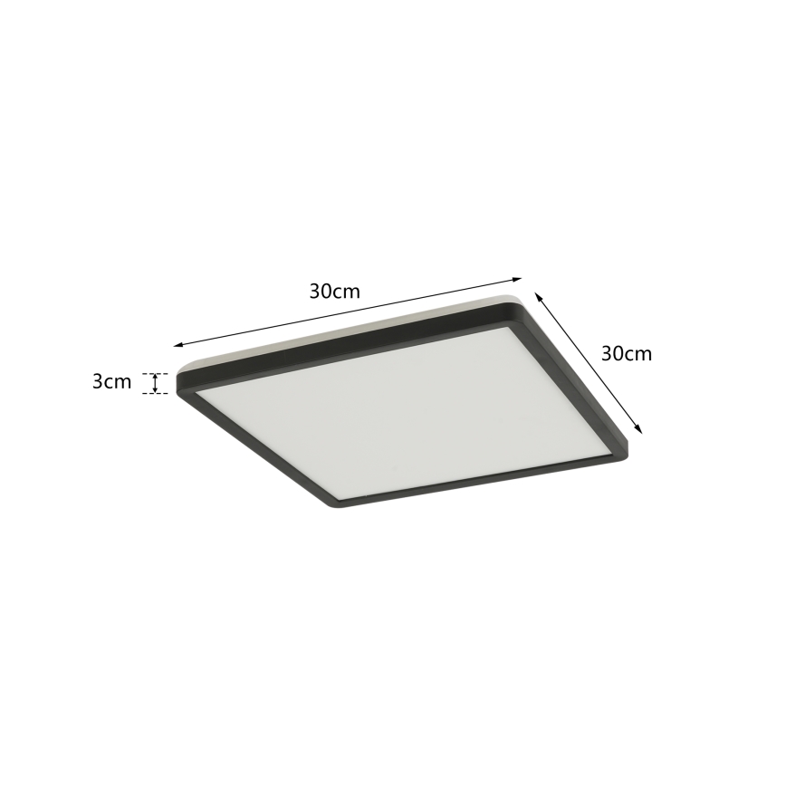 Brilagi - LED loftlampe til badeværelse ULTRA SLIM LED/18W/230V 30x30 cm sort IP54