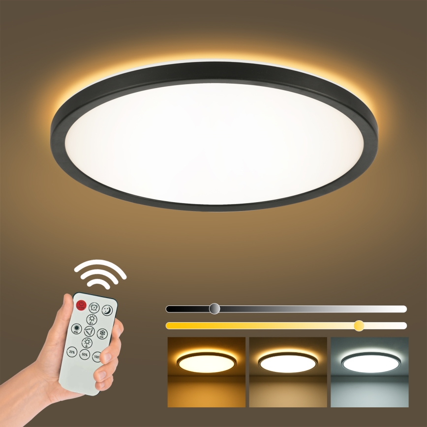 Brilagi - LED loftlampe til badeværelse ULTRA SLIM LED/18W/230V diameter 30 cm sort IP54