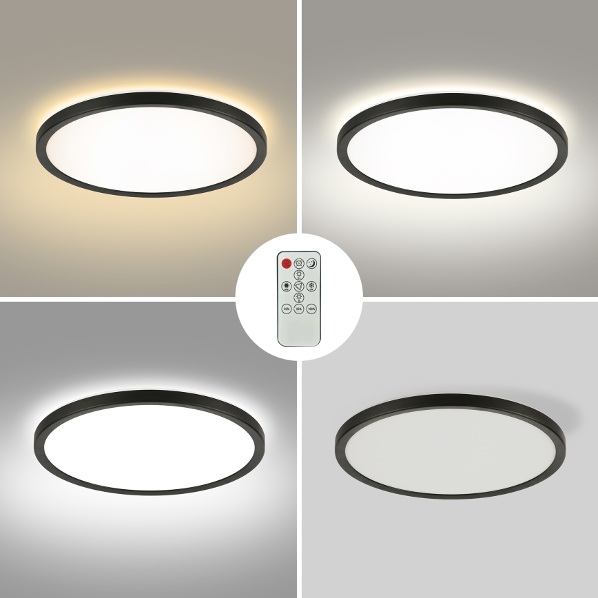 Brilagi - LED loftlampe til badeværelse ULTRA SLIM LED/18W/230V diameter 30 cm sort IP54