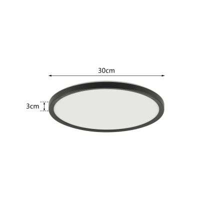 Brilagi - LED loftlampe til badeværelse ULTRA SLIM LED/18W/230V diameter 30 cm sort IP54