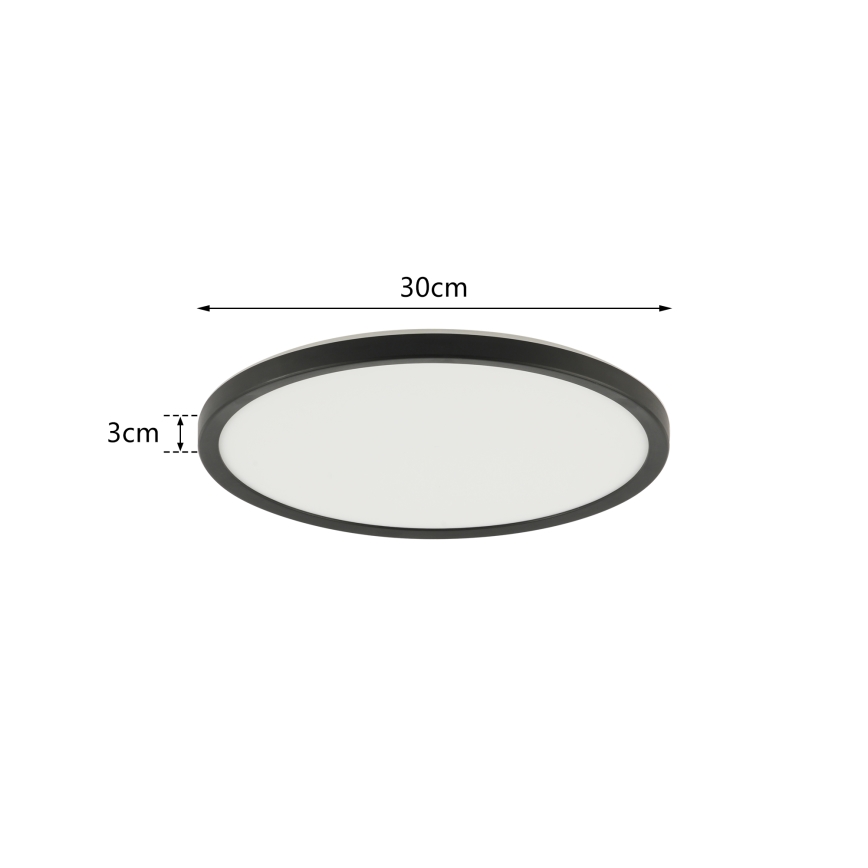 Brilagi - LED loftlampe til badeværelse ULTRA SLIM LED/18W/230V diameter 30 cm sort IP54