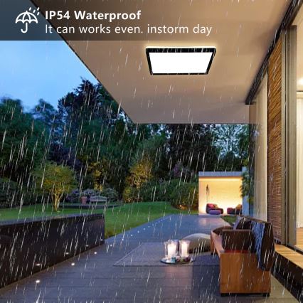 Brilagi - LED loftlampe til badeværelse ULTRA SLIM LED/24W/230V 42x42 cm sort IP54