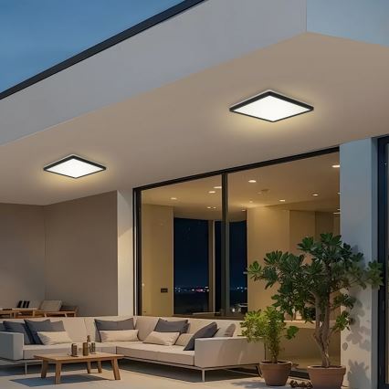 Brilagi - LED loftlampe til badeværelse ULTRA SLIM LED/24W/230V 42x42 cm sort IP54